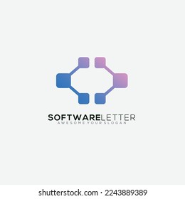 letter o with software design gradient color vector