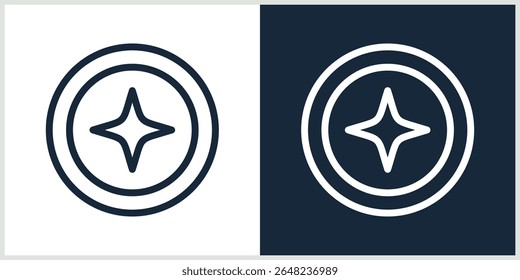 letter O spark logo line minimalist vector
