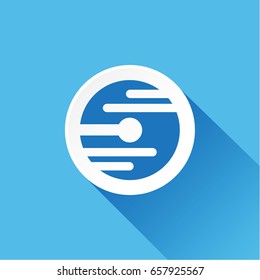 letter O speed flat shadow logo template