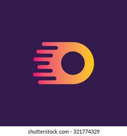 Letter O Speed Lines Vector