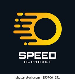 Letter O Speed Vector Logo Design. O letter font with Moving or Speed Design. Speed Icon.