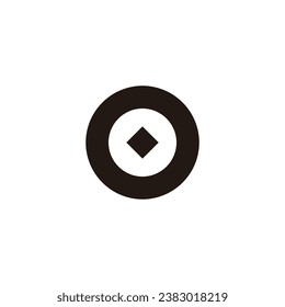 Letter O square, circle geometric symbol simple logo vector