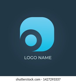 Letter "O" in square logo isolated. Alphabet vector