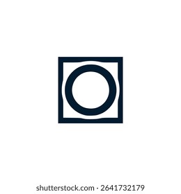 letter O square rectangle business company logo vector illustration template design