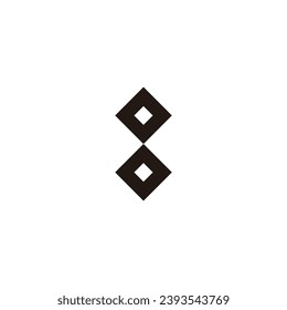 Letter o o squares geometric symbol simple logo vector