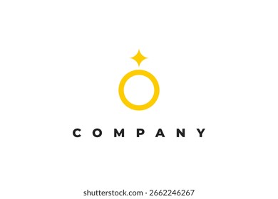 letra o estrela e anel logotipo moderno