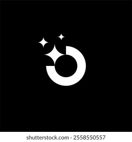 Letter O star or O shining or O cleaning logo concept vector icon