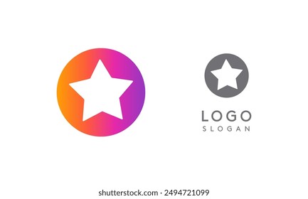 Letter o star, vibrant gradient colored logo for media, entertainment, technology, startup, social networking, communication, digital marketing industries. Vector illustration