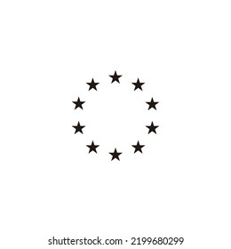 Letter O stars, geometric symbol simple logo vector