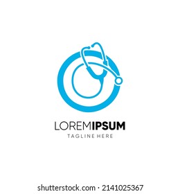 Letter O Stethoscope Logo Design Vector Icon Graphic Emblem Illustration 