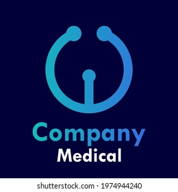 Letter o with stethoscope logo template illustration