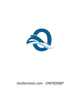 Letter O with stingray icon logo template illustration vector