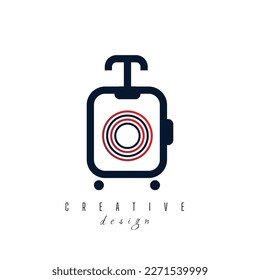 Letter O with Suitcase Bag and Air Plane for Travel and Trip Agent Business Logo Idea. Recreation, Voyage, Vacation, Transport Service Company Logo