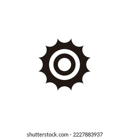 Letter o in sun, circle geometric symbol simple logo vector