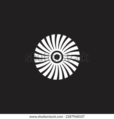 Letter o in sun, ribbon geometric symbol simple logo vector