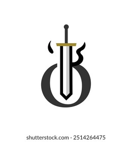 Letter O Sword Template for general business