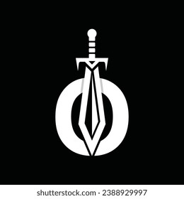 Letter O Sword weapon logo vector illustration, abstract vector illustration, Daggers and Knifes, logotype element for template.