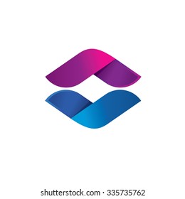 Letter O Symbol, Abstract Sphere Leaf Or Wing Reflect Logo, Volume Vector Icon Design Template Element, Double Infinity Loop Logo Design Template. Beauty Eye Violet And Blue Concept, Anti Aging Sign