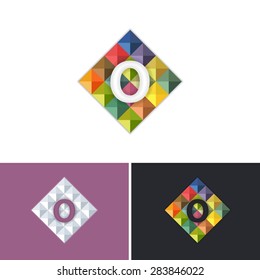 Letter O Symbol Triangle Low Poly Style Vector Graphic Icons, Logo, Sign Template