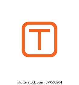 letter O and T monogram square shape logo, letter T with rounded square frame logo orange
