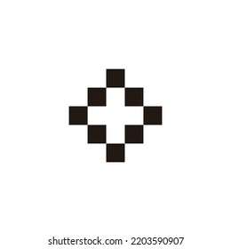 Letter O target, squares geometric symbol simple logo vector