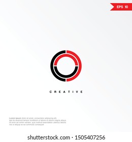 Letter O tech logo design template. Colorful creative sign. Universal vector icon. Modern logotype symbol. eps10