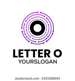 letter o tech logo design 