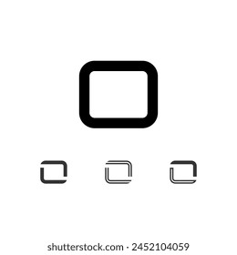 Letter O, technical digital alphabet font, including set from four of different types, vector illustration 10eps