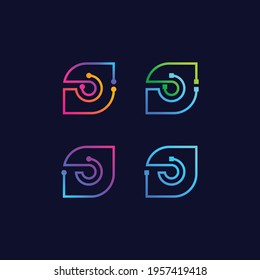 Letter O Technology and Digital Connection logo with Leaf and Dots tech sign, nature and eco symbol for your Corporate identity