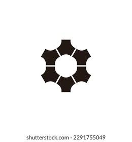 Letter o technology, hexagon geometric symbol simple logo vector