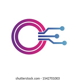 Letter O Technology Logo Design