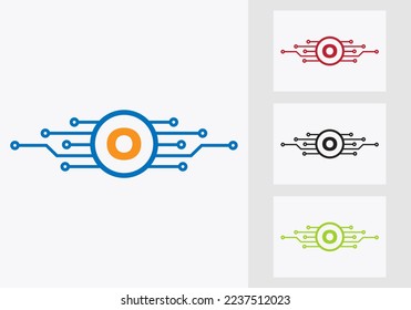 Letter O Technology Logo Design Template. Network Logo Design