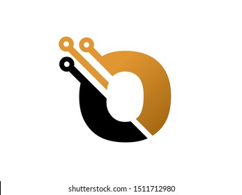 Letter O technology logo or symbol template design