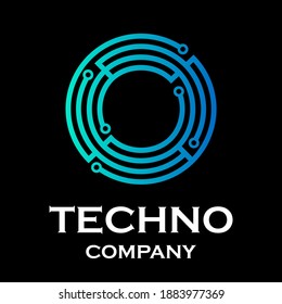 Letter o Technology Logo Template Illustration. geeignet für Computer, Website und Ihr Unternehmen