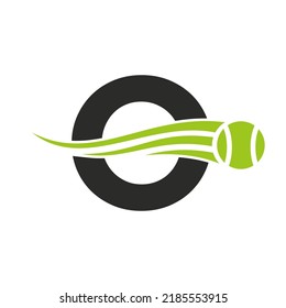 Letter O Tennis Club Logo Design Template. Tennis Sport Academy, Club Logo