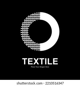 Letter O textile pattern and sewing logo vector design. Suitable for business, textile fabric, initial name, fashion, and knitting