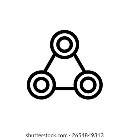 Letter o three circles triangle geometric sign logo template