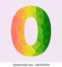Letter O with three colours gradient