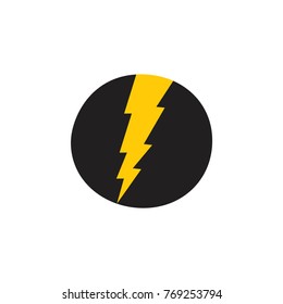 letter o thunder in circle logo vector