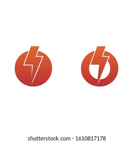 Letter O thunder power shape logo icon. Electrical Icon logo set concept.	