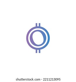 Letter O Token Logo Modern Simple Gradient