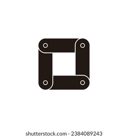 Letter o tool, robot geometric symbol simple logo vector