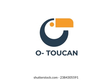 letter o toucan bird vector template logo design