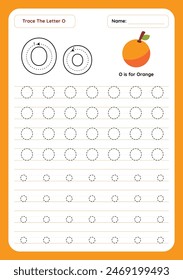 Letter O Tracing Worksheet. Writing Practice Worksheet