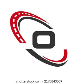 Letter O Transport Sign, Transportation Logo Design Template. Automotive Sport Road Logo Element