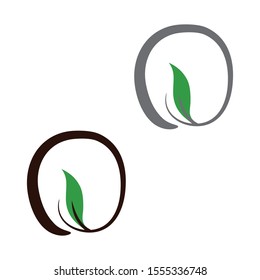 Letter O and tree with leaf  logo  icon design - vector sign.