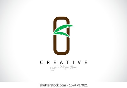 Letter O Tropical Design Logo Concept. Creative Icon Logo with Palm Tree Shape Vector Illustration.