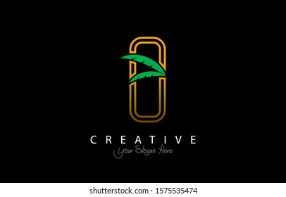 Letter O Tropical Design Logo Concept. Creative Icon Logo with Palm Tree Shape Vector Illustration.