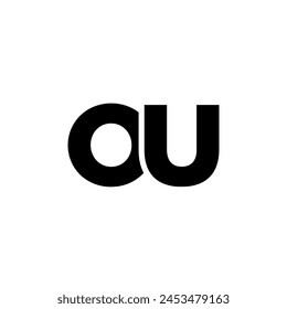 Letter O and U, OU logo design template. Minimal monogram initial based logotype.