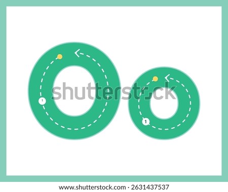 Letter O Uppercase ad Lowercase Alphabet Tracing Guide for Kids Worksheet